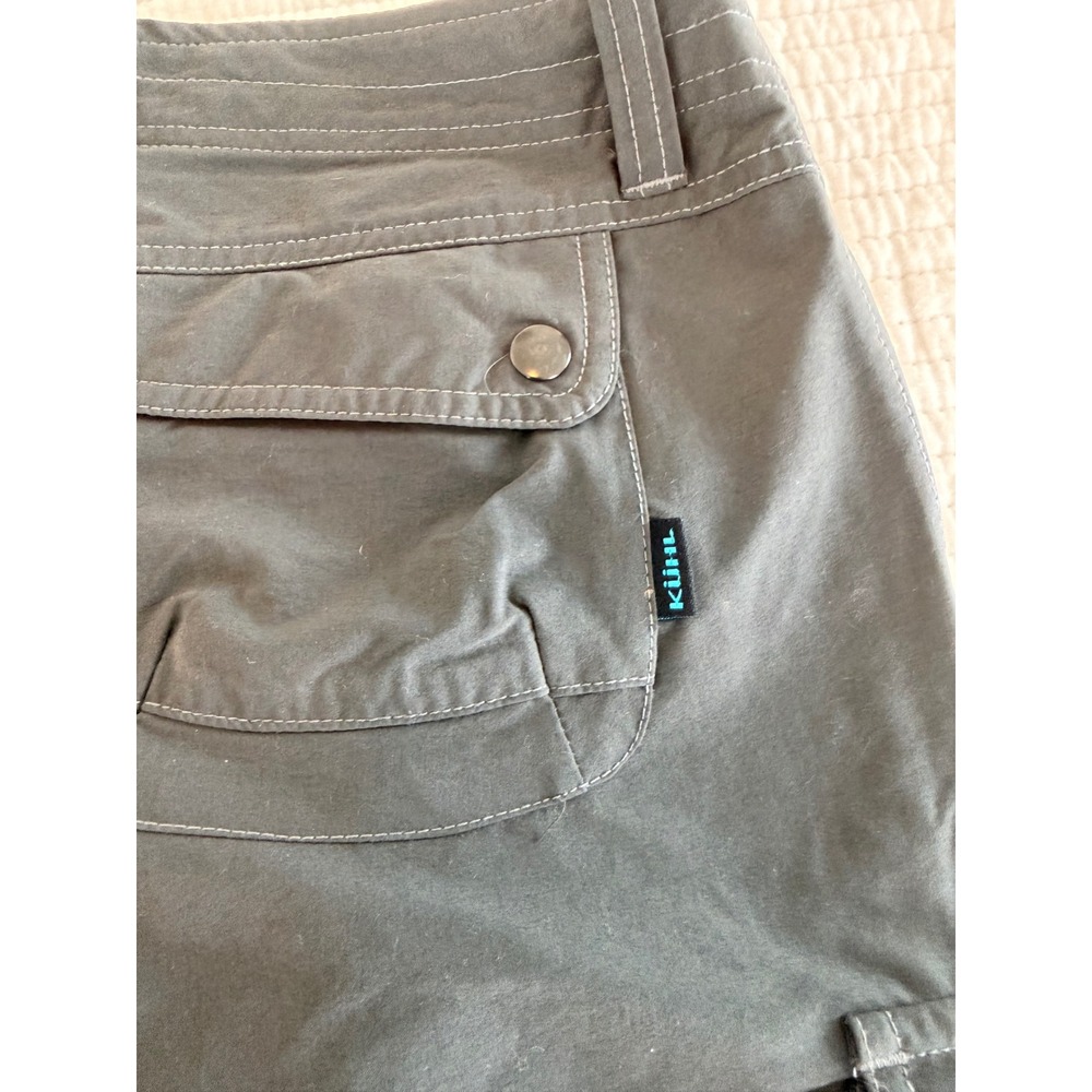 Kuhl Women Black Cargo Hiking Shorts Size 6 Charcoal Grey Outdoor Utility Travel - Picture 7 of 7